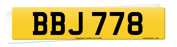 Registration number BBJ 778